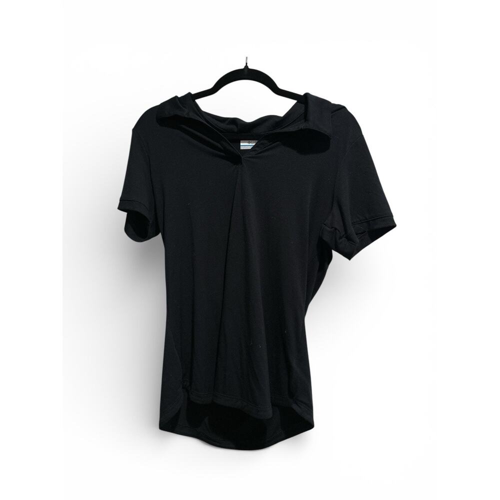 Columbia Omni Wick Black Performance Collared Polo Shirt Women’s Medium Stretch - Picture 3 of 6
